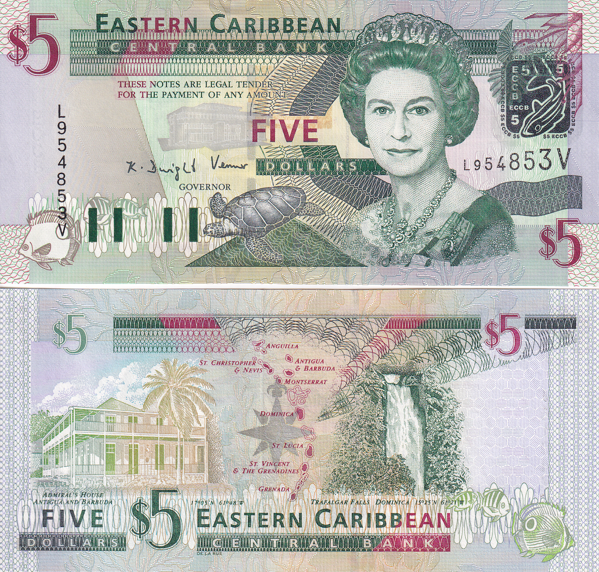 East Caribbean 5 Dollars ST.VINCENT 2003 P 42 V UNC