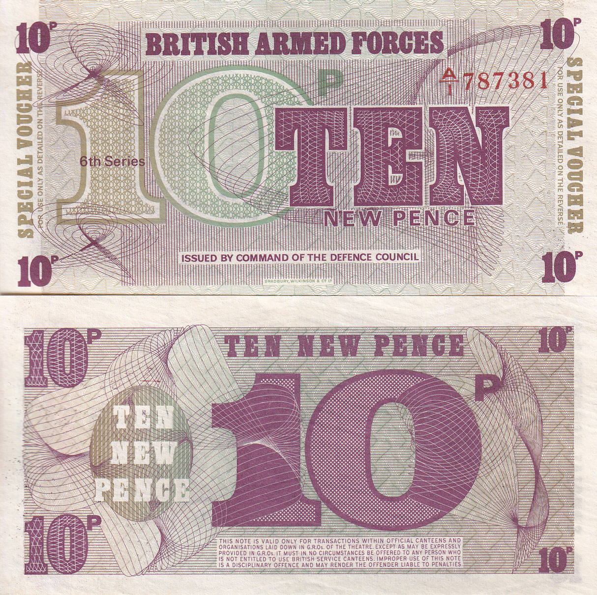 Great BRITAIN BRITISH 10 PENCE P M48 England UNC