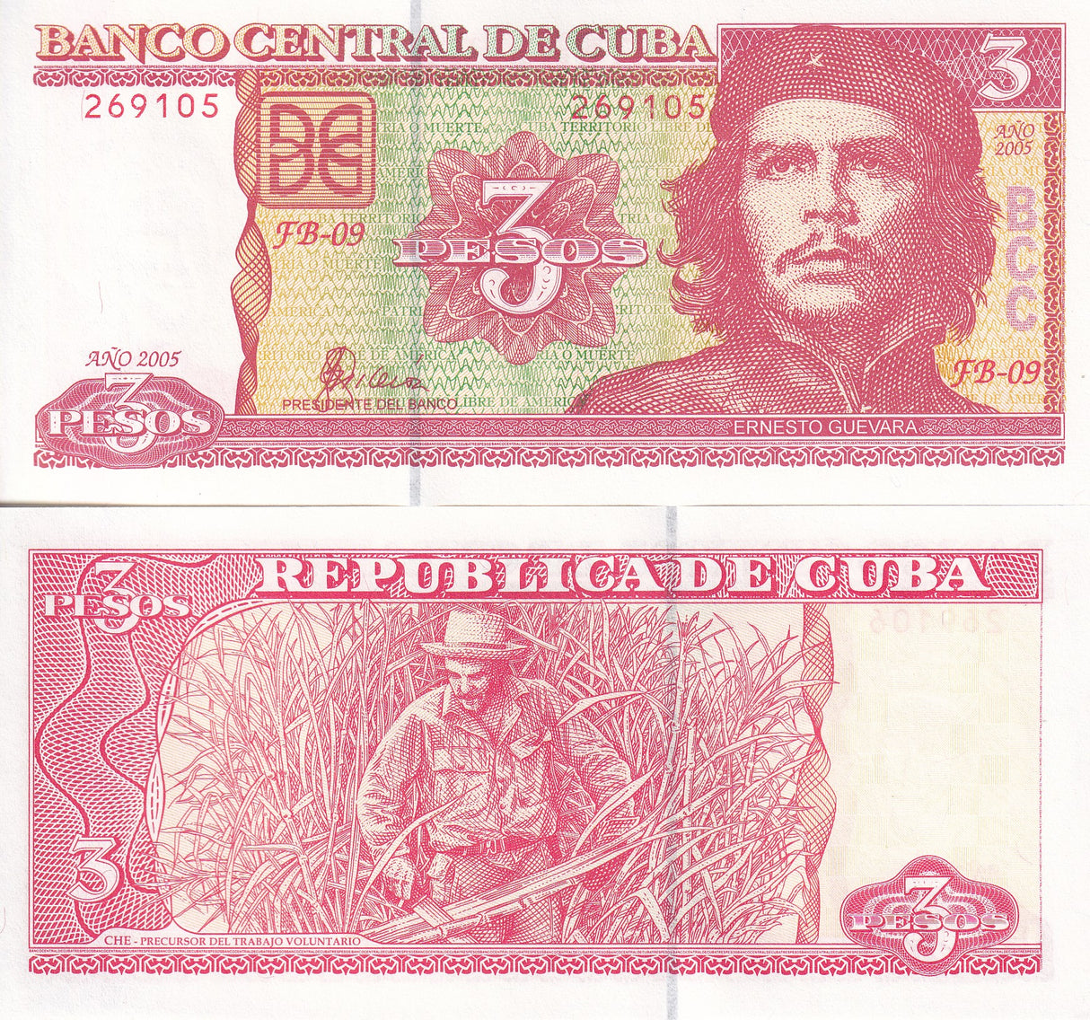 Central America 3 Pesos 2005 P 127 CHE Guevara UNC
