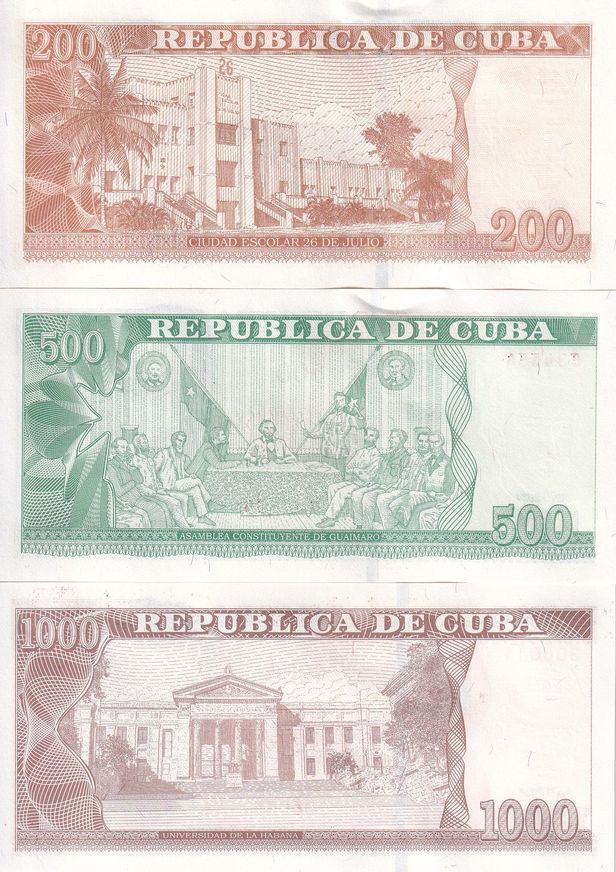 Central America SET 3 UNC 200 500 1000 Pesos 2022-2024 P 130 131 132