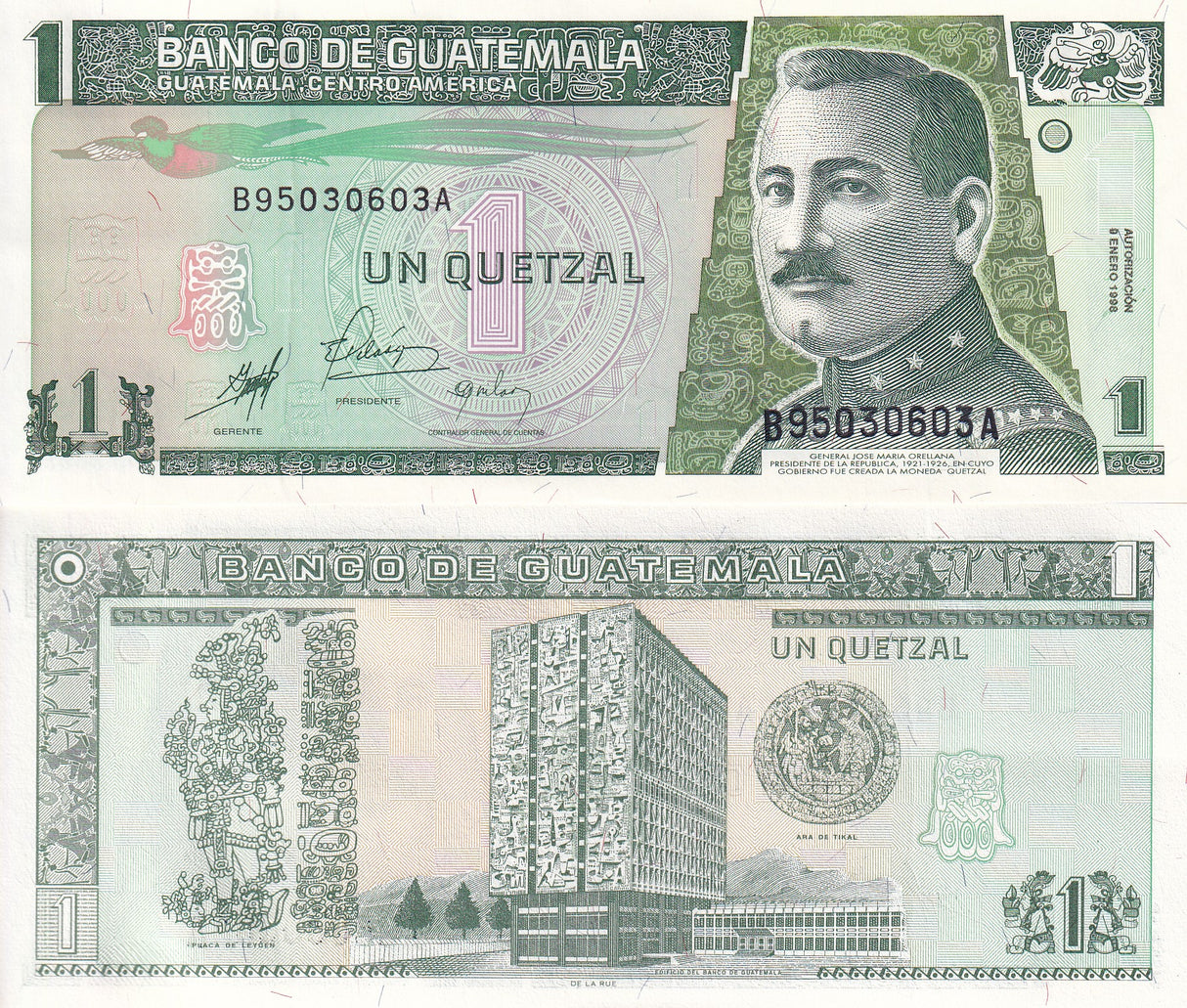 GUATEMALA 1 QUETZAL 9-1-1998 P 99 UNC