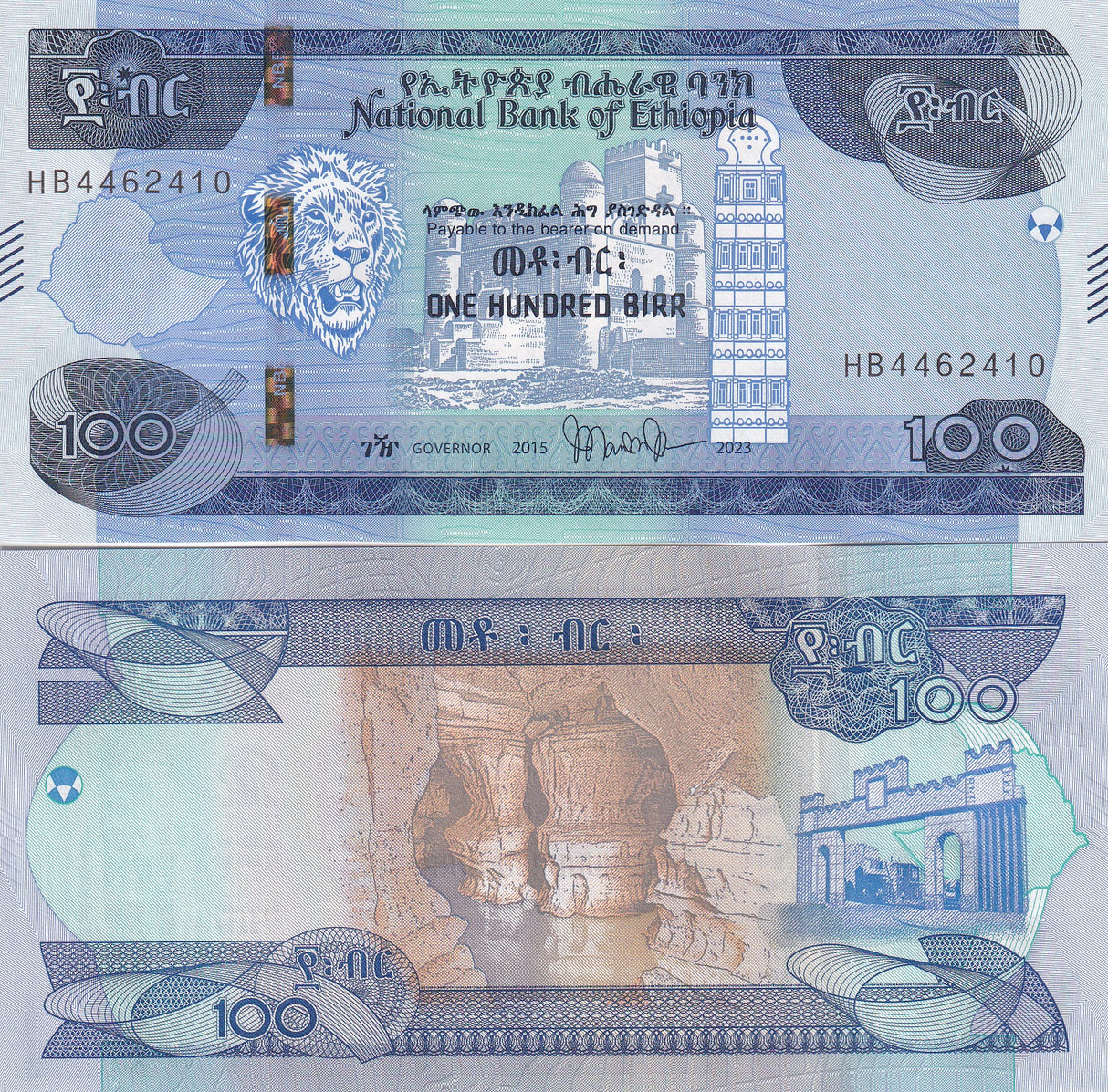 Ethiopia 100 Birr 2015/2023 P 55 NEW SIGN UNC
