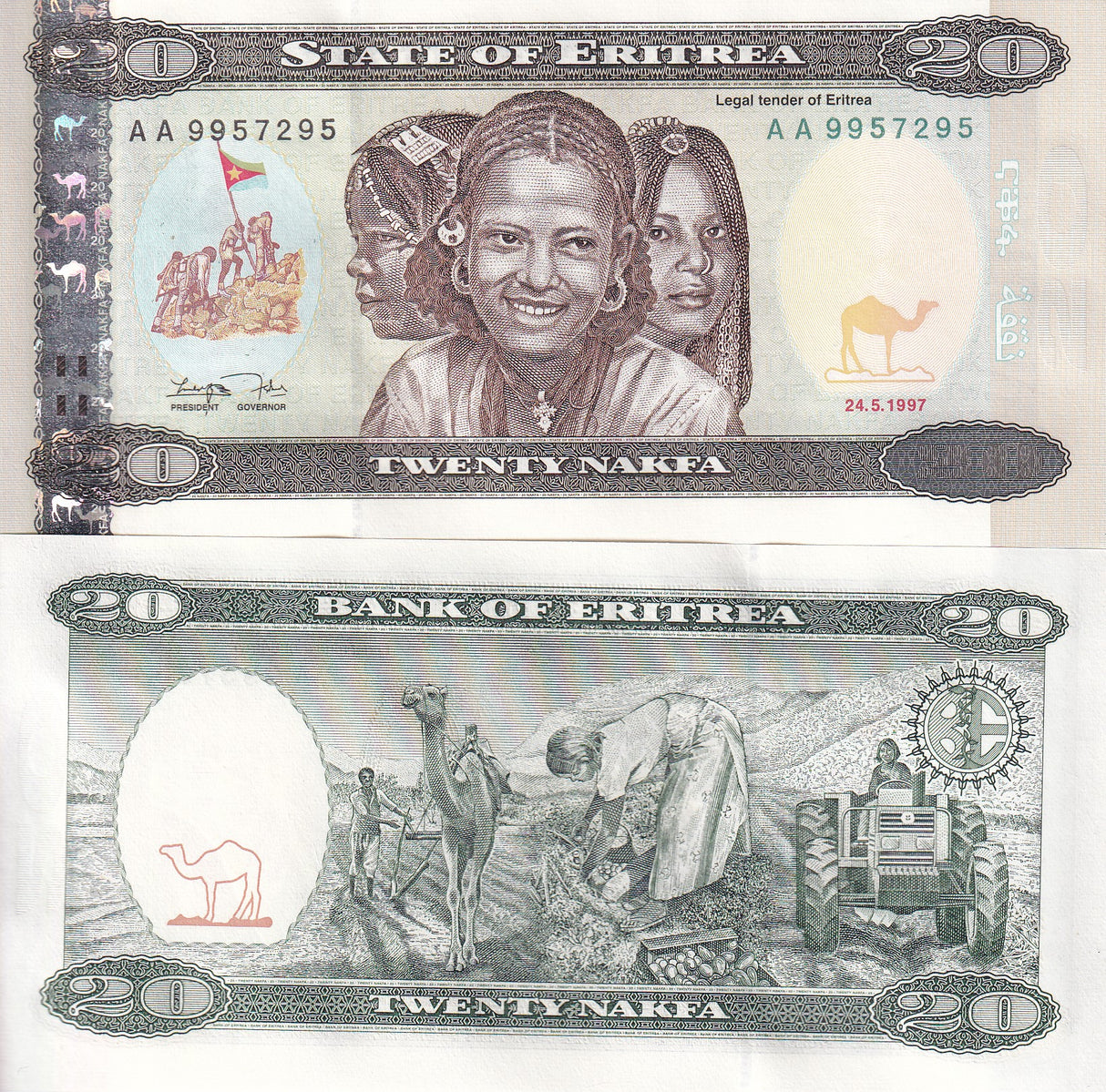 Eritrea 20 Nakfa 1997 P 4 UNC