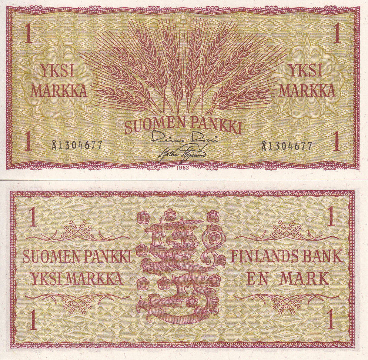 Finland 1 Markka 1963 P 98 UNC