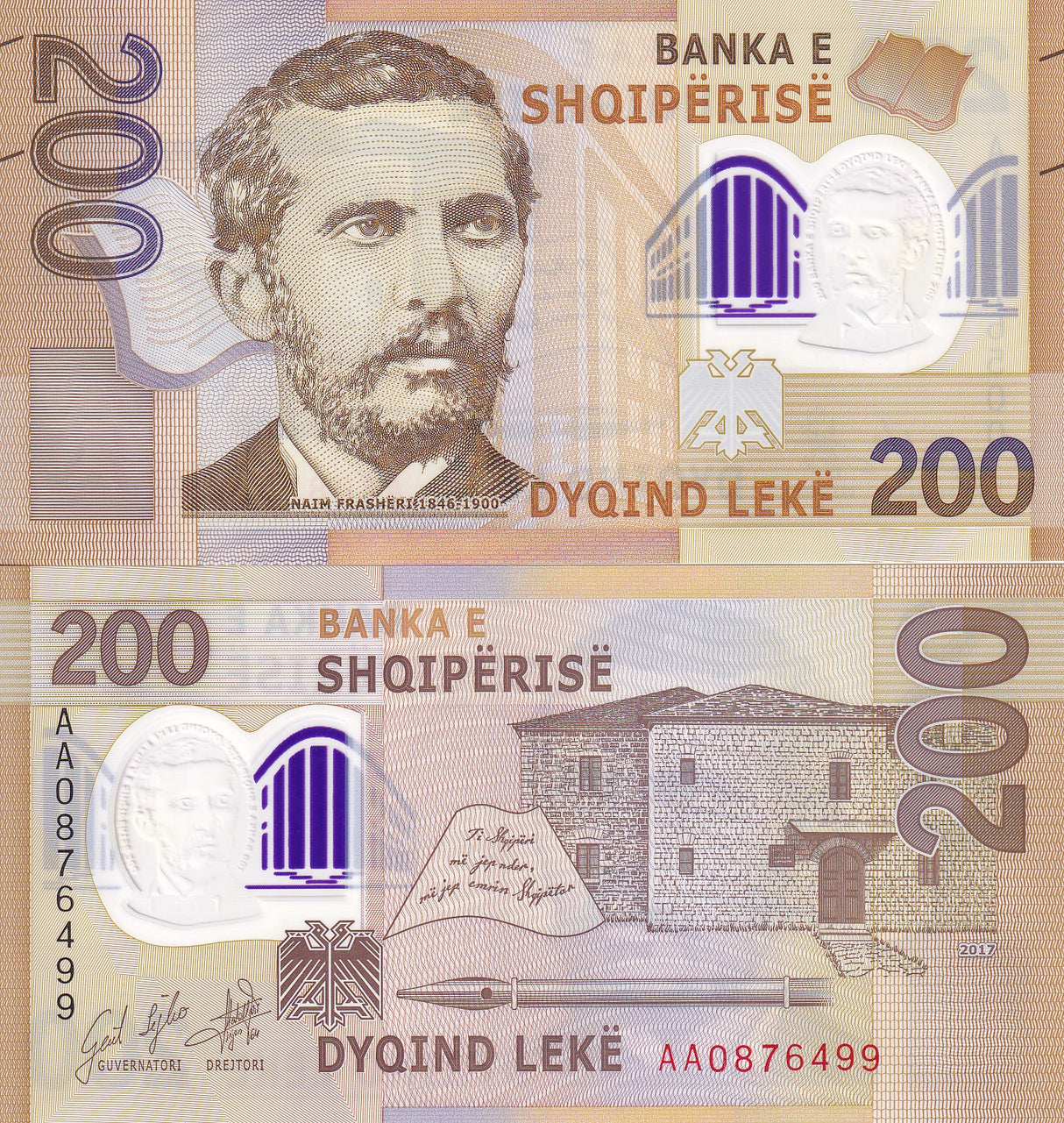 Albania 200 Leke 2017 Polymer P 76 UNC