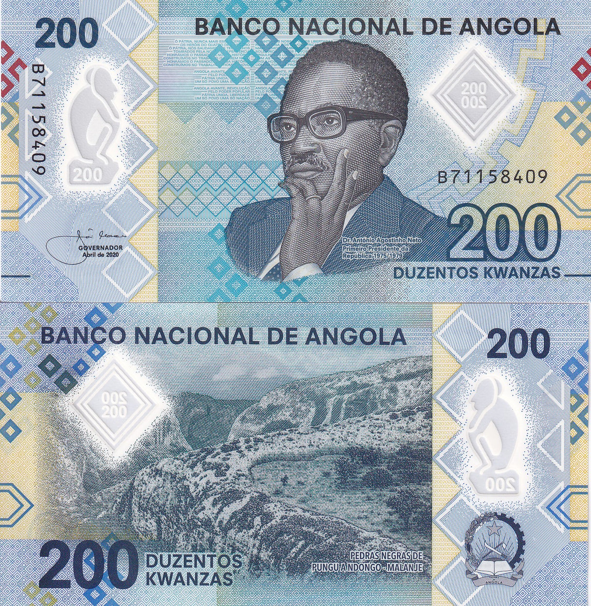 Angola 200 Kwanzas 2020 P 160 Polymer UNC