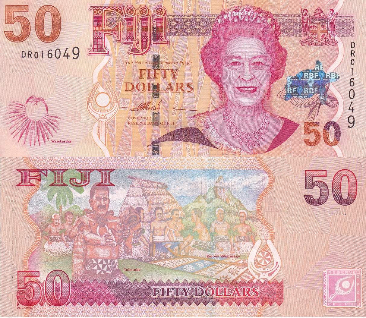 Fiji 50 Dollars ND 2007 P 113 QE II UNC