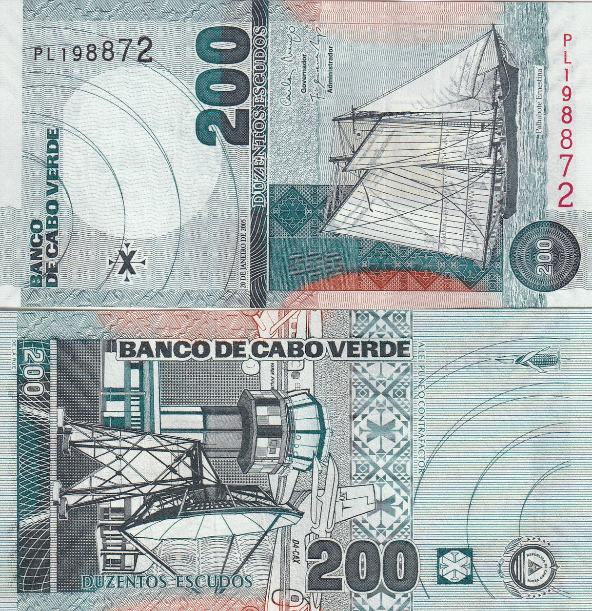 Cape Verde 200 Escudos 2005 P 68 UNC