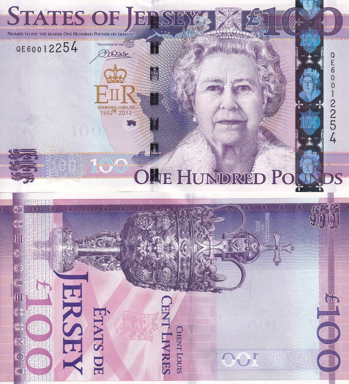 Jersey 100 Pounds 2012 P 37 Commemorative QE II UNC