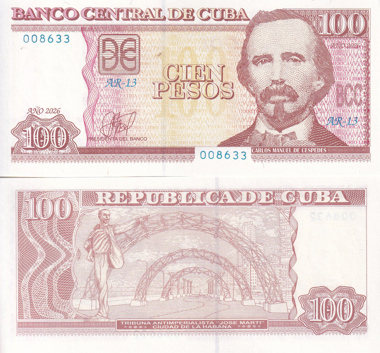 Central America 100 Pesos 2026 P 129 UNC