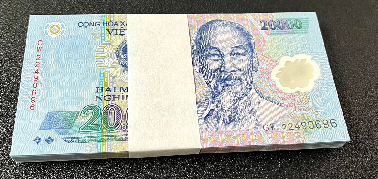 Vietnam 20000 Dong Polymer P 120 UNC LOT 100 Pcs 1 Bundle