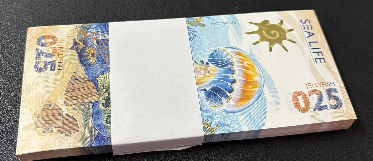 Test Note 025 Jellyfish Russia Goznak 2025 SEA LIFE NEW LOT 100 UNC
