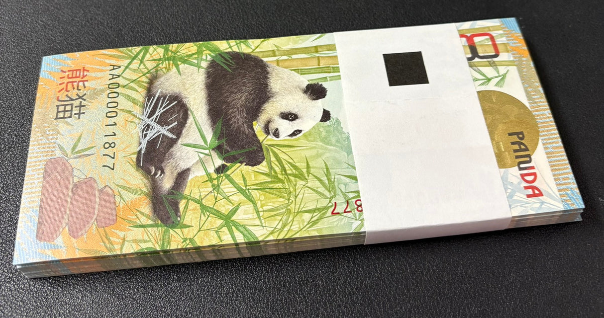 Test Note 8 Russia Goznak 2024 / 2025 Panda China LOT 100 PCS 1 Bundle