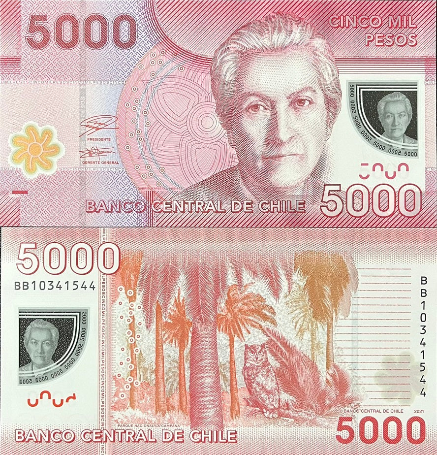 Chile 5000 Pesos 2021/2022 P 163 Polymer UNC
