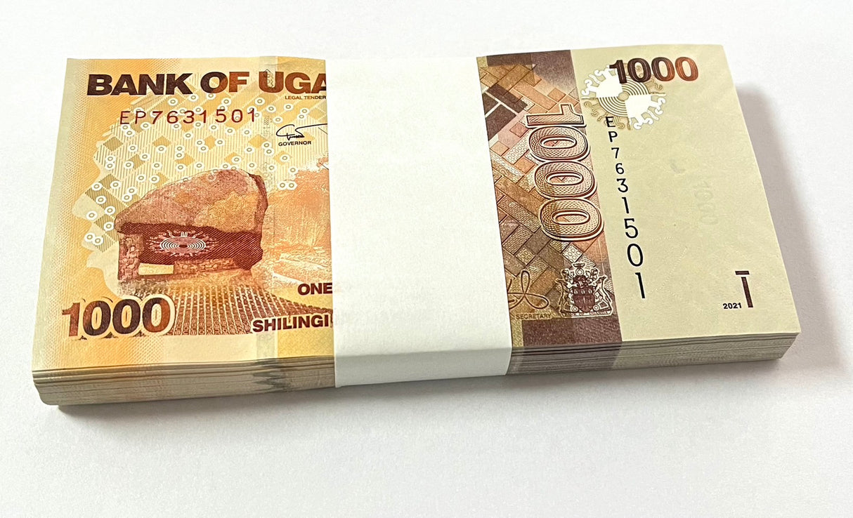 Uganda 1000 Shillings 2021 P 49 UNC LOT 100 PCS 1 BUNDLE