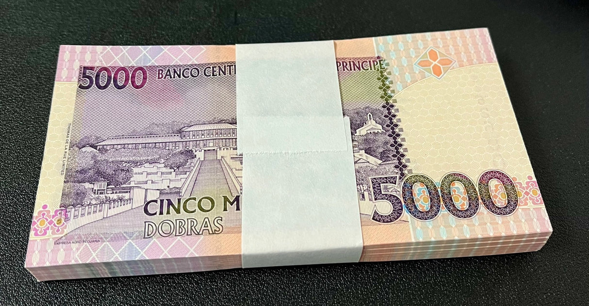 Saint Thomas & Prince 5000 Dobras 2013 P 65 UNC LOT 100 PCS 1 BUNDLE