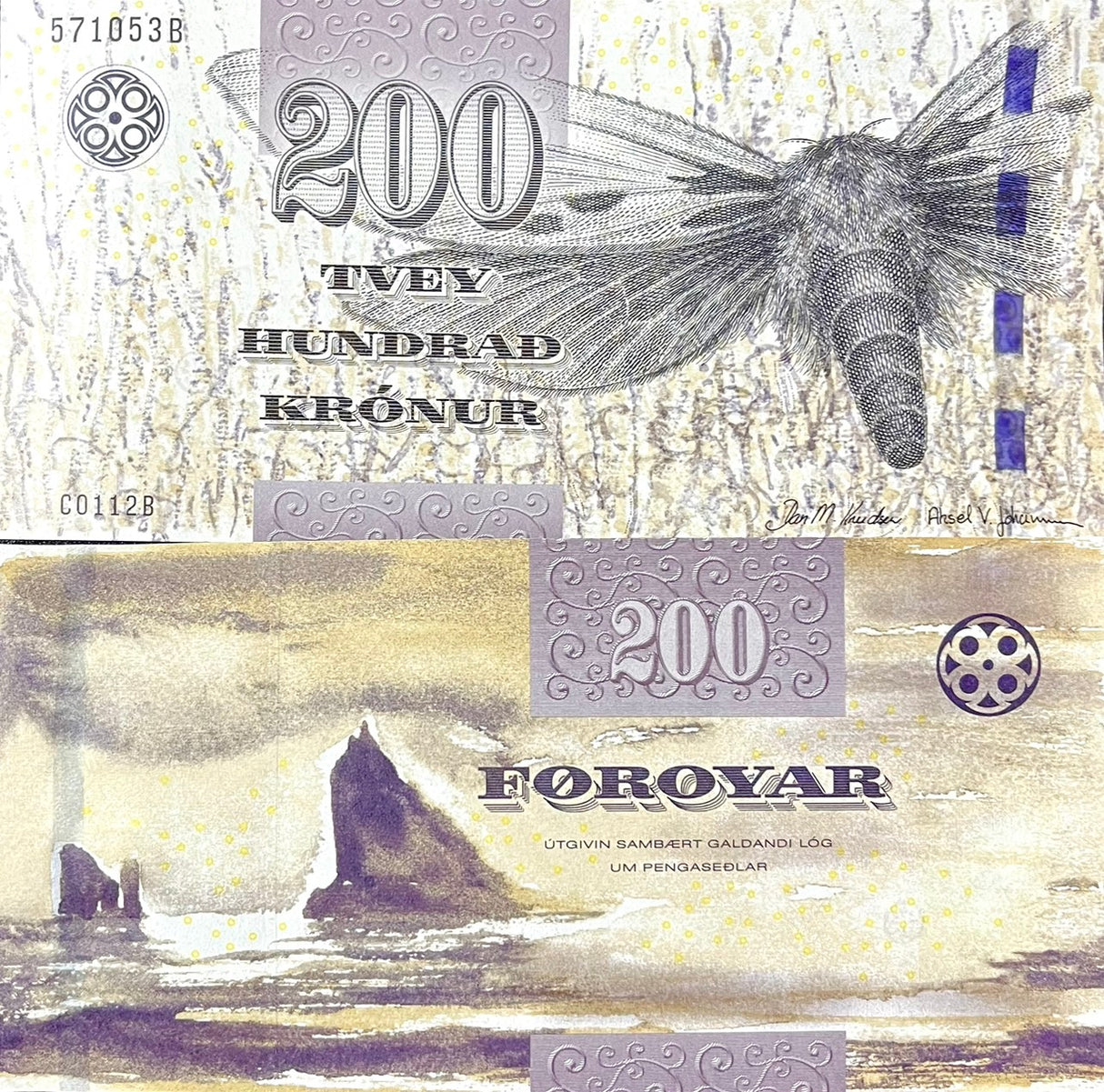 Faeroe Islands 200 Kronur 2011 P 31 UNC