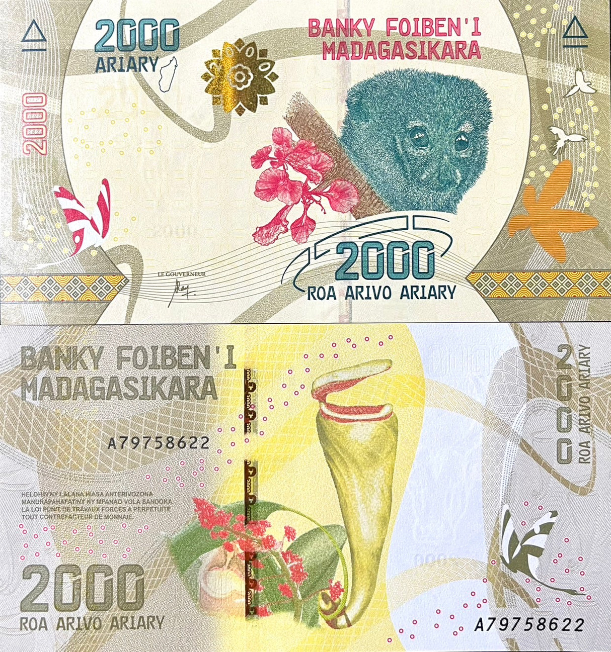Madagascar 2000 Ariary ND 2017 P 101 UNC