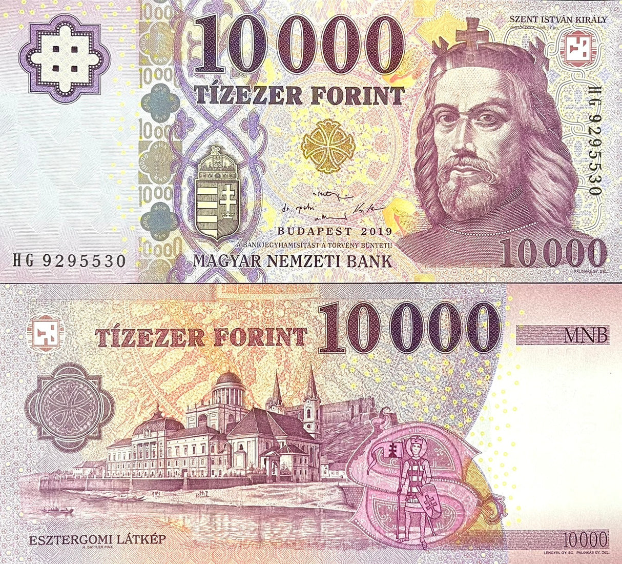 HUNGARY 10,000 10000 FORINT 2019 P 206 SIGN # 2 UNC