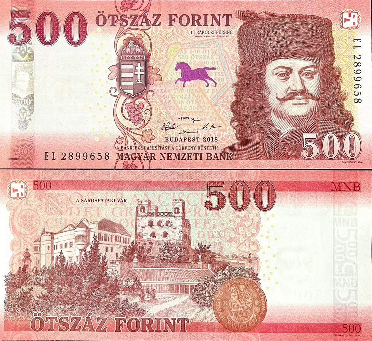 Hungary 500 Forint 2018 / 2019 P 202 a UNC