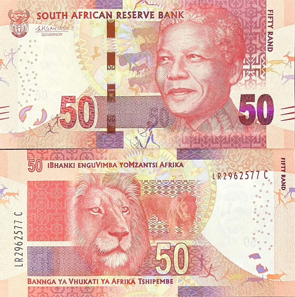 South Africa 50 Rand ND 2016/2017 P 140 Sign Kganyago UNC