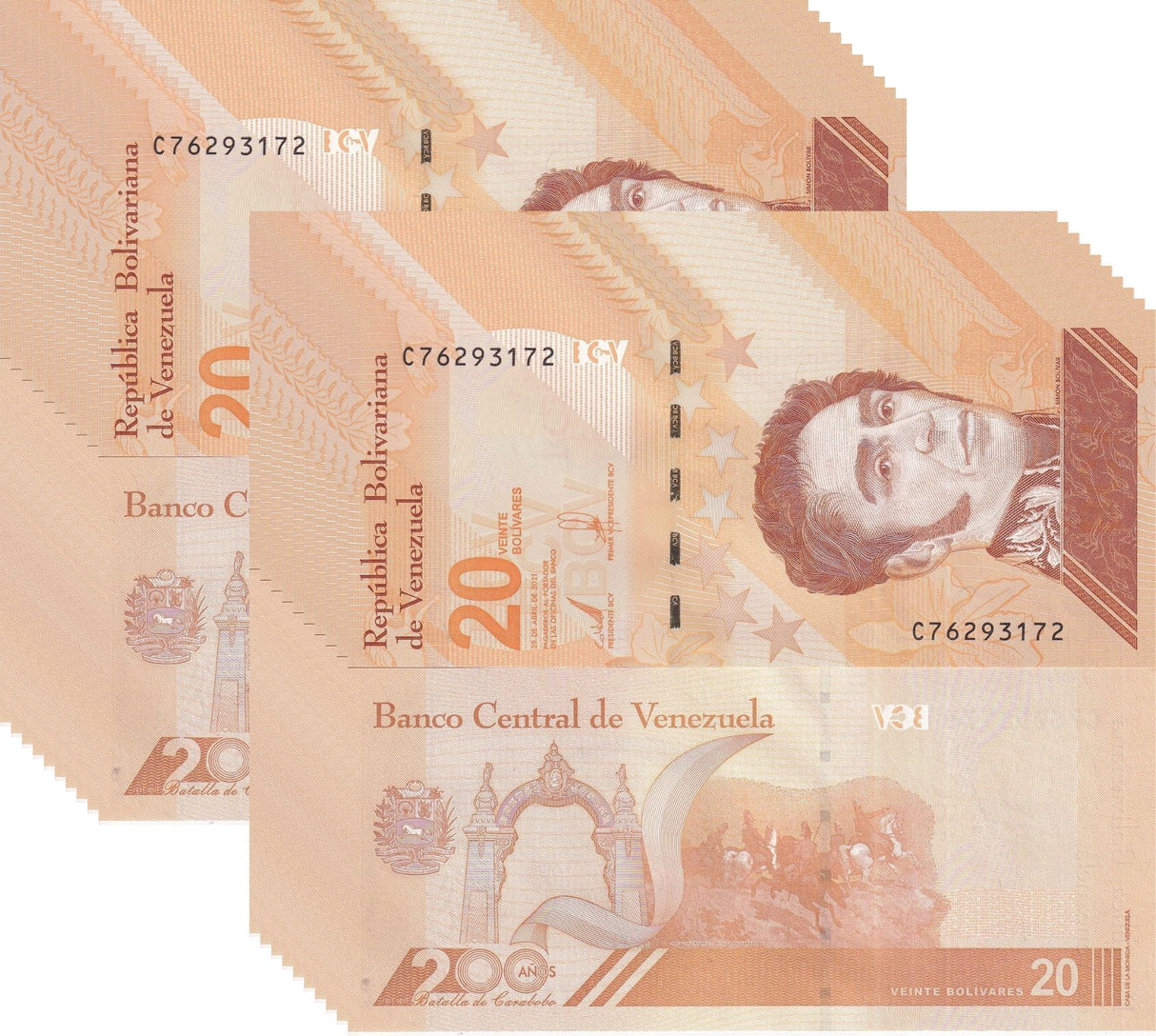 Venezuela 20 Bolivares Digitales 2021/2022 P 117 UNC LOT 20 Pcs