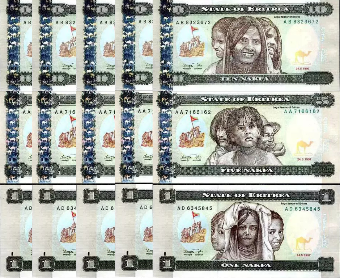Eritrea Set 3 Pcs 1 5 10 Nakfa 1997 P 1 2 3 UNC LOT 5 SetS 15 Pcs