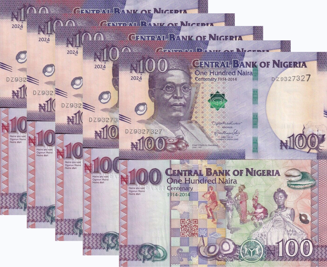 Nigeria 100 Naira 2024 P 41 DZ Commemorative UNC LOT 5 Pcs