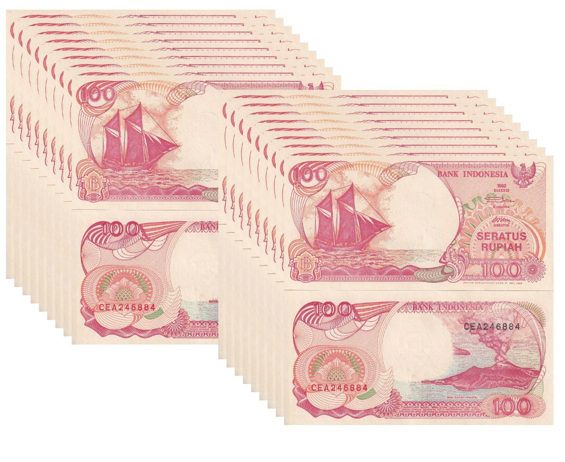 Indonesia 100 Rupiah 1992/Random Year P 127 UNC LOT 20 PCS