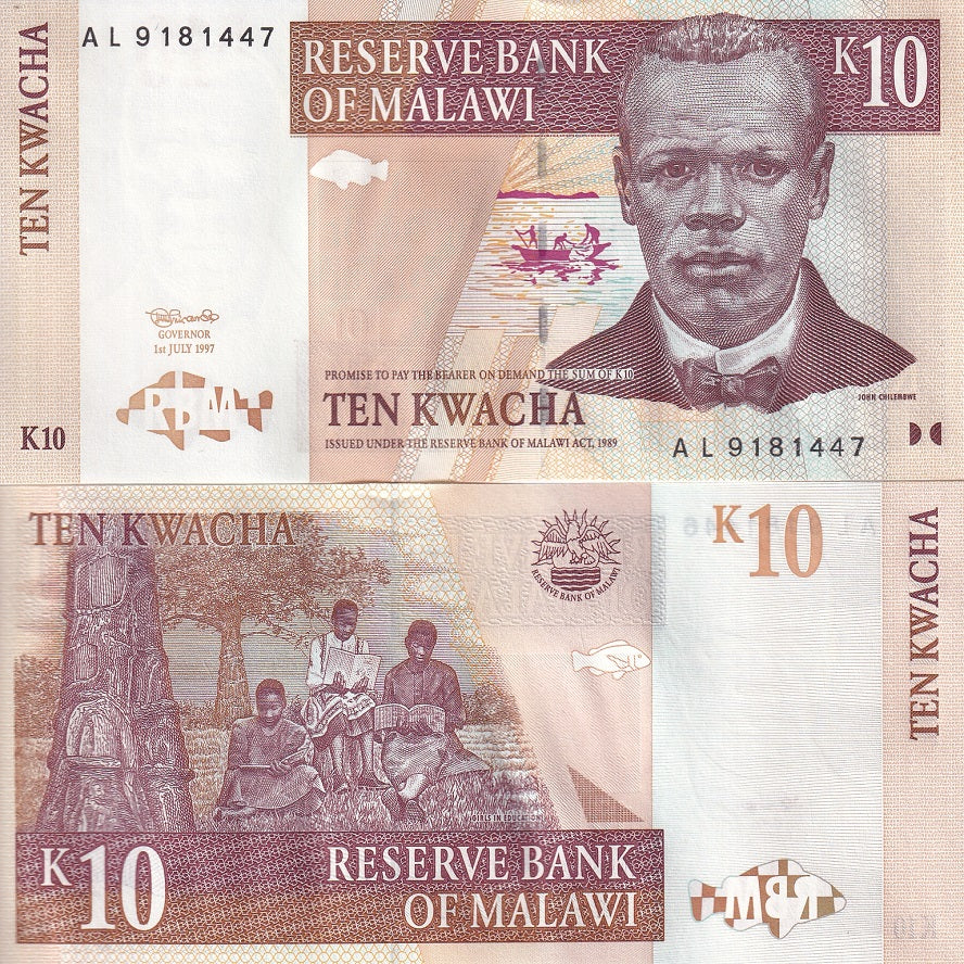Malawi 10 Kwacha 1997 P 37 UNC