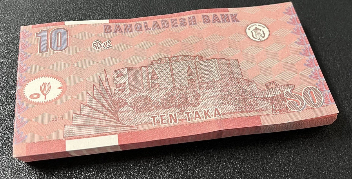 Bangladesh 10 Taka 2010 Mosque P 47 UNC LOT 100 PCS 1 BUNDLE