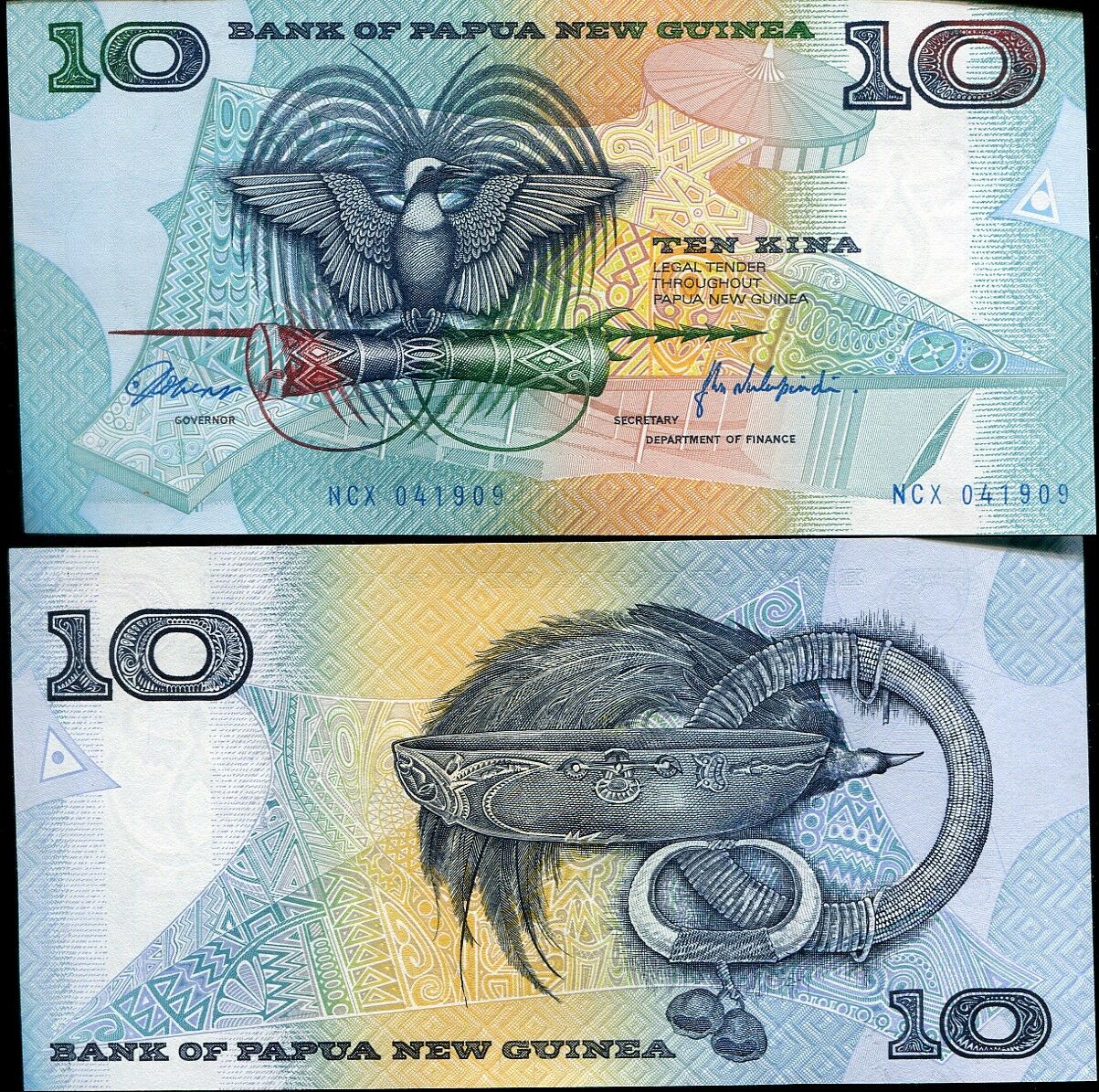 Papua New Guinea 10 Kina ND 1988 P 9 a SIGN 2 ToRobert-Volupindi AU-UNC