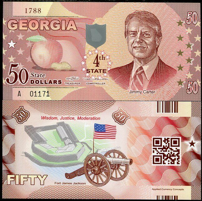 UNITED STATE USA. GEORGIA 50 DOLLAR ND 2014 4th STATE CARTER POLYMER