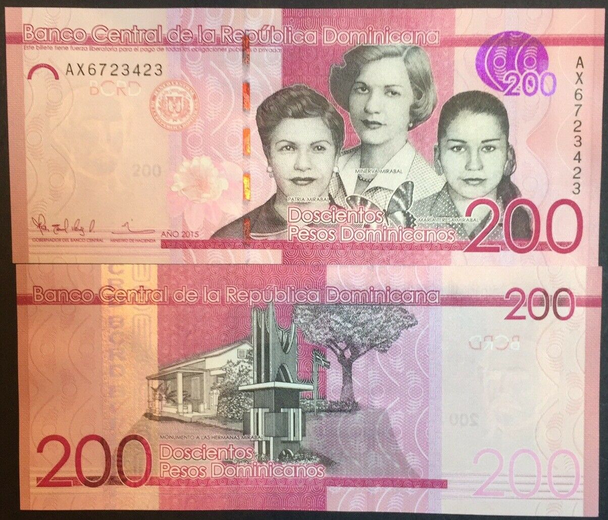 DOMINICAN REPUBLIC 200 PESOS 2015 P 191 UNC