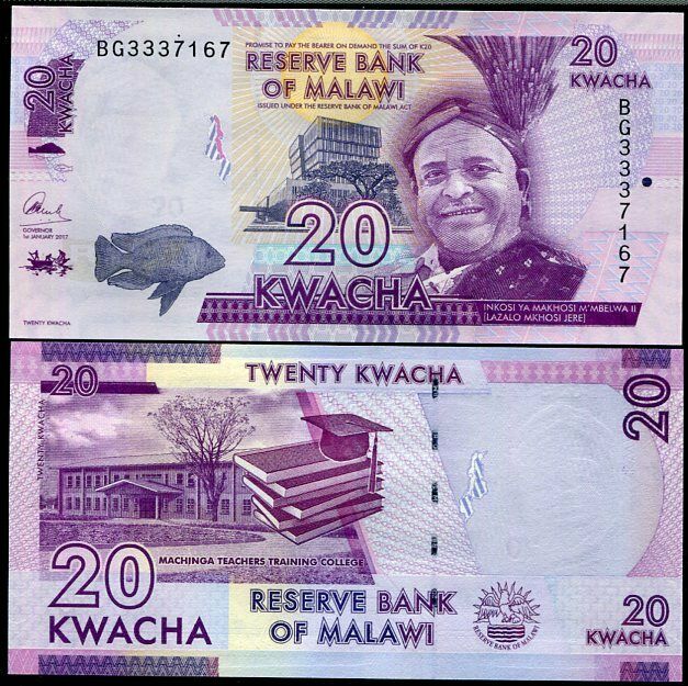 Malawi 20 Kwacha 2017 P 63 d UNC