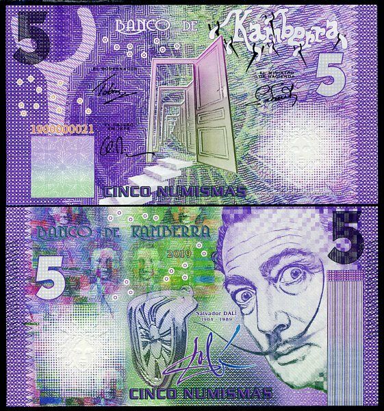 KAMBERRA 5 NUMISMAS 2019 Private FANTASY LILAC SALVADOR DALI