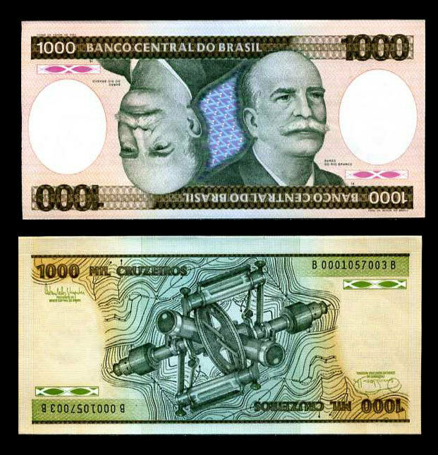 Brazil 1000 Cruzeiros ND 1986 P 201 d UNC