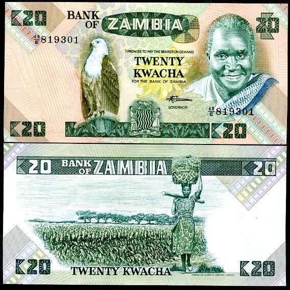 Zambia 20 Kwacha ND (1980-88) P 27 e UNC