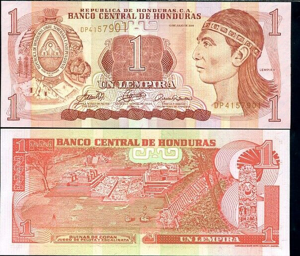 Honduras 1 Lempira 2006 P 84 e UNC LOT 10 PCS