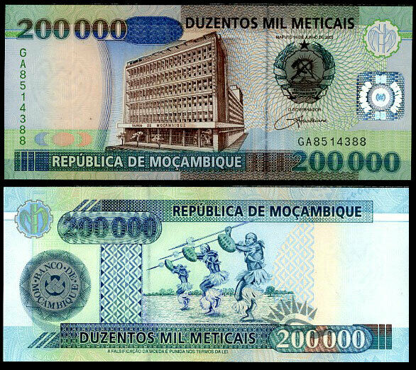 MOZAMBIQUE 200000 METICAIS 2003 P 141 UNC