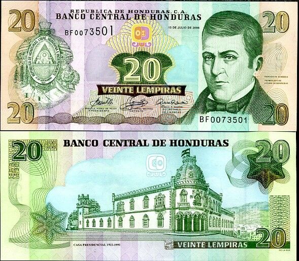 Honduras 20 Lempiras 2006 P 93 UNC