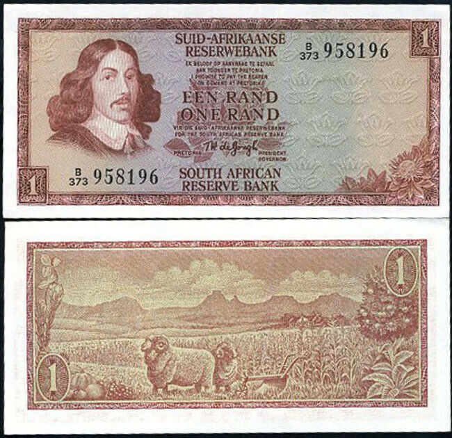 SOUTH AFRICA 1 RAND P 116 b WTM J VAN RIEBEECK AUnc ABOUT UNC