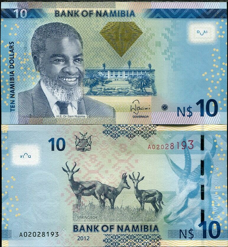 NAMIBIA 10 DOLLARS 2012 P 11 UNC