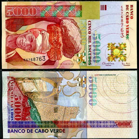 CAPE VERDE 5000 ESCUDOS 2000 P 67 UNC