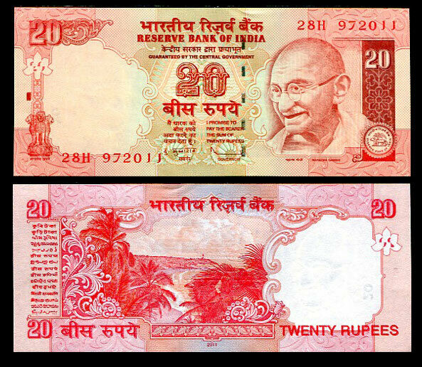 INDIA 20 RUPEES 2011 P 96 UNC