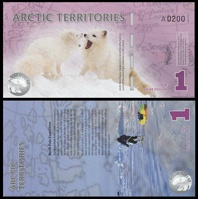 ARCTIC TERRITORIES 1 DOLLAR 2012 POLYMER UNC LOT 5 PCS