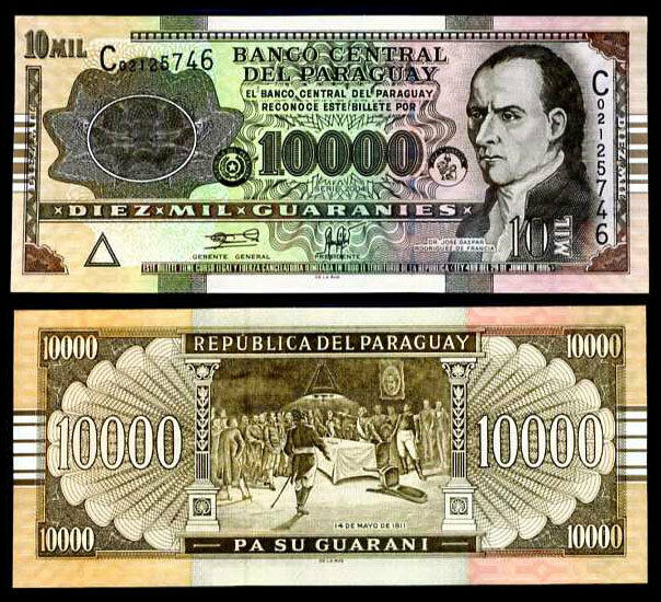 PARAGUAY 10000 GUARANIES 2004 P 224 UNC
