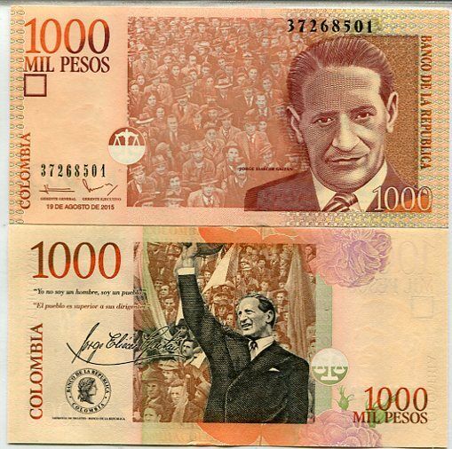 Colombia 1000 Pesos 2015 P 456 t UNC