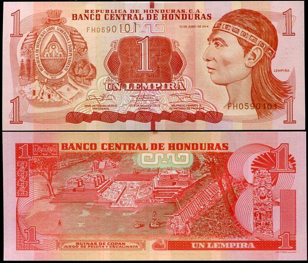 HONDURAS 1 LEMPIRA 2014 P 96 UNC
