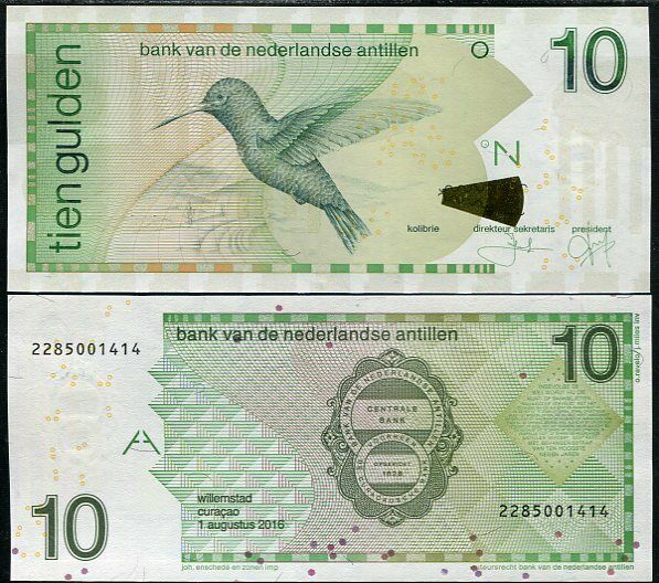 Netherlands Antilles 10 Gulden 2016 P 28 h UNC